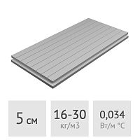 Экструдированный пенополистирол 5 см фрезерованный Техноплекс FAS/2 S/2, 0,68 м2