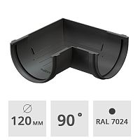 Угол желоба 90° Docke Premium 120 мм, графит (RAL 7024)