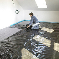 Пленка под стяжку черная (вторичная) 100 мкм (1 пог.м = 3 м2)