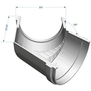 Угол желоба 135° Docke Premium 120 мм, графит (RAL 7024)