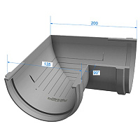 Угол желоба 90° Docke Premium 120 мм, графит (RAL 7024)