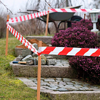 Лента сигнальная 50 мм х 150 м, красно-белая ADMIRAL