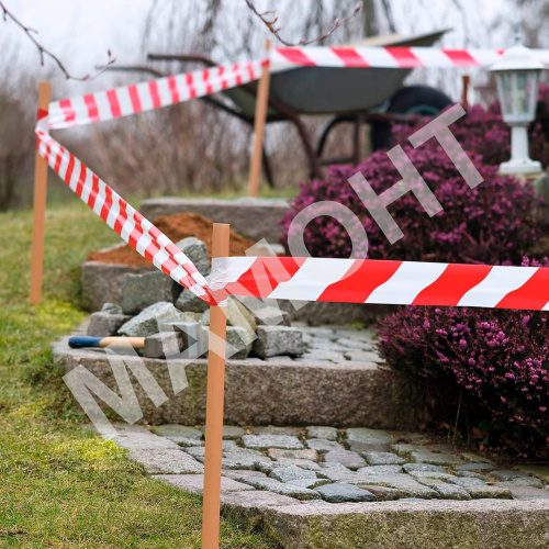 Лента сигнальная 50 мм х 150 м, красно-белая ADMIRAL - Фото 2