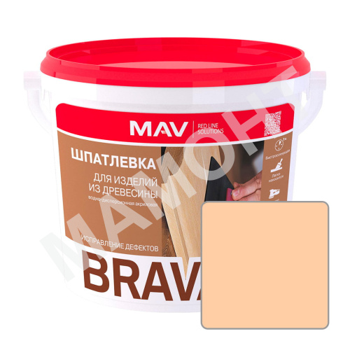 Шпатлевка акриловая MAV BRAVA ACRYL PROFI-1, ольха, 0,5 л (0,7 кг)