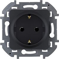 Розетка Legrand INSPIRIA с заземлением, антрацит