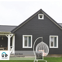 Фасадная панель Ю-Пласт Stone House КИРПИЧ Графитовый