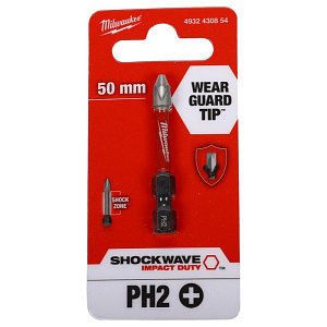 Бита крестообразная PH2 50 мм Shockwave Impact Duty Milwaukee (4932430854)