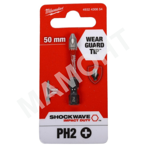 Бита крестообразная PH2 50 мм Shockwave Impact Duty Milwaukee (4932430854)