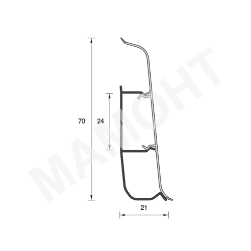 Плинтус напольный 70 мм Ideal Деконика 265 Клен Патина - Фото 2