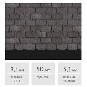 Гибкая черепица Docke PIE PREMIUM Цюрих фладен, 3,1 м2