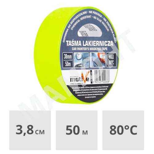 Лента малярная термостойкая 38 мм x 50 м Motive (020312)