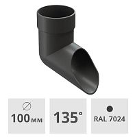 Слив (наконечник) трубы Docke Lux ПВХ 100 мм, графит