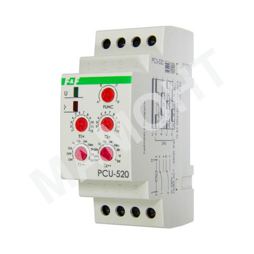 Реле времени Евроавтоматика PCU-520, 2CO, 8 A(250VAC)