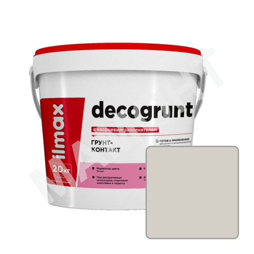 Грунт-контакт с кварцевым заполнителем ilmax decogrunt, 2337P, 20 кг
