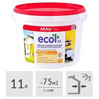 Краска MAV ECOL 33 универсальная для наружных и внутренних работ, 11 л