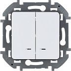 Выключатель Legrand INSPIRIA 2-клавишный с подсветкой, белый