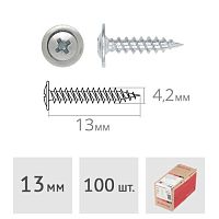 Саморез 4.2*13 мм с пресс-шайбой острый 100 шт. KOELNER