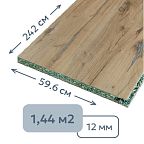 Стеновая панель Quick Deck Plus Дуб Флагстаф 242 х 59,6 см (12 мм)