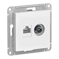 Розетка Systeme Electric ATLASDESIGN двойная ТВ + компьютерная RJ45, кат. 5Е, белый