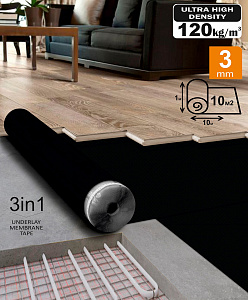 Подложка из ЭВА перфорированная A-STEP THERMO AQUASTOP 3 мм, 10 м2