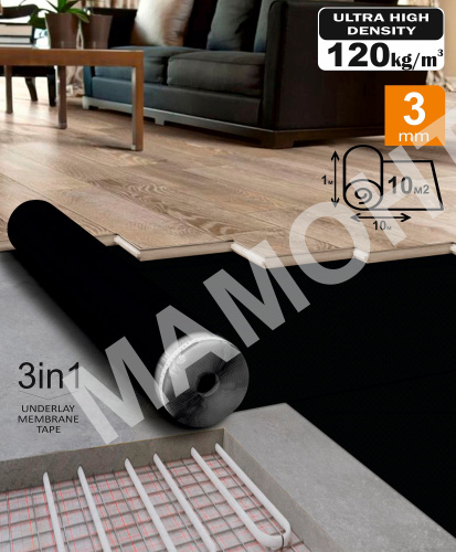 Подложка из ЭВА перфорированная A-STEP THERMO AQUASTOP 3 мм, 10 м2 - Фото 2