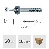 Дюбель-гвоздь 6 х 60 мм полипропилен гриб (100 шт.) MFIX