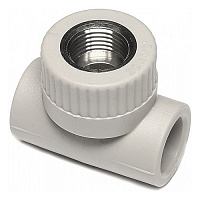 Тройник ПП с металлической внутренней резьбой Wavin Ekoplastik