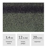 Коньково-карнизная черепица ТЕХНОНИКОЛЬ Зеленый экстра, 5 м2 (12/20 м.пог.)