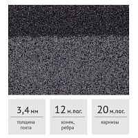 Коньково-карнизная черепица ТЕХНОНИКОЛЬ Серый экстра, 5 м2 (12/20 м.пог.)