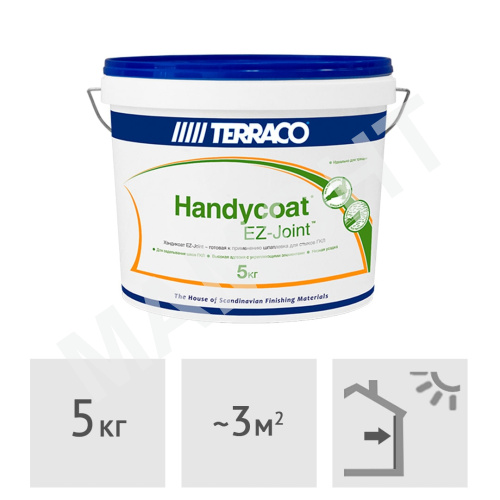 Шпатлевка готовая для гипсокартона Terraco Handycoat acrilic EZ-Joint interior, 5 кг