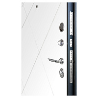 Дверь ЛУАРА Бетон графит / Экошагрень белая Промет