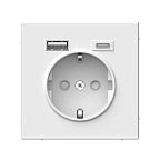 Розетка Systeme Electric ARTGALLERY с USB Type-A + Type-C, белый