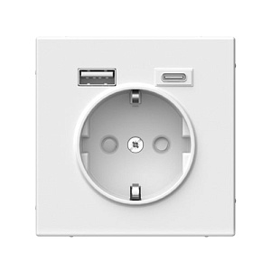 Розетка Systeme Electric ARTGALLERY с USB Type-A + Type-C, белый