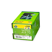 Саморез 4.8 x 70 мм кровельный со сверлом PT1 и резиновой прокладкой, RAL 6005, 100 шт. ЕКТ