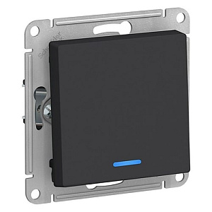Выключатель Systeme Electric ATLASDESIGN 1-клавишный с подсветкой, карбон
