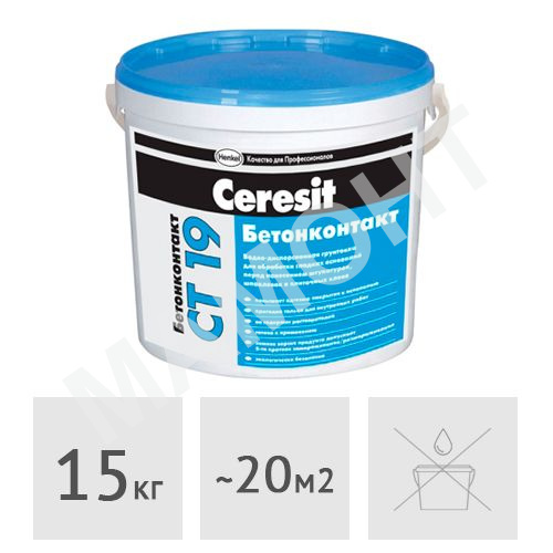 Грунтовка адгезионная ''бетонконтакт'' Ceresit CT19, 10 л (15 кг)