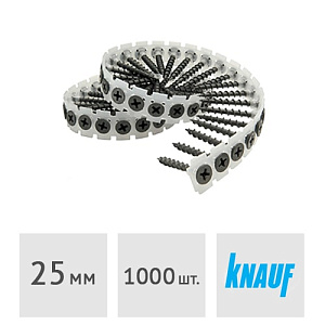Лента с саморезами 3.5 x 25 мм для монтажа ГКЛ к металлу 1000 шт. Knauf