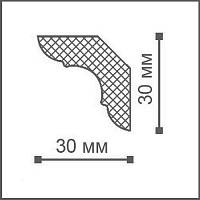 Плинтус потолочный NMC DECOPLINTUS 30 х 30 мм х 2 м, профиль MP, белый