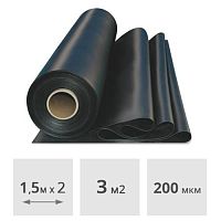 Пленка под стяжку черная (вторичная) 200 мкм (1 пог.м. = 3 м2)