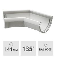 Угол желоба 135° Docke Lux ПВХ 141 мм, пломбир