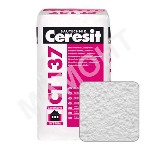Штукатурка ''камешковая'' (1.5 мм) Ceresit CT137 белая, 25 кг