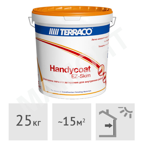 Шпатлевка готовая Terraco Handycoat acrilic EZ-Skim interior, 25 кг
