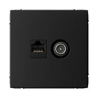 Розетка Systeme Electric ARTGALLERY двойная ТВ + компьютерная RJ45, карбон