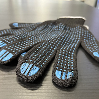 Перчатки х/б с ПВХ "Точка" 10класс (черные)