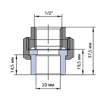 Разборное соединение ПП c муфтой / внутренняя резьба Wavin Ekoplastik