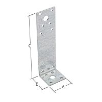 Уголок крепежный асимметричный KUАS 90 x 60 x 150 мм, металл 1,5 мм