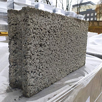Блок керамзитобетонный 100 x 240 х 400 мм Минскжелезобетон (до 5% колотые)