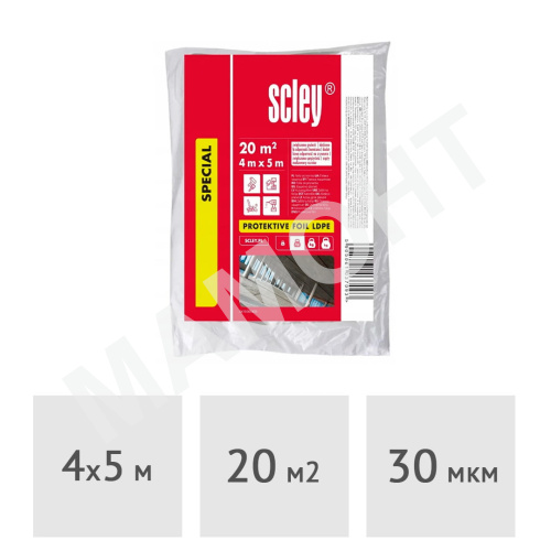 Пленка защитная укрывочная SCLEY 4 x 5 м, 30 мкм (0410-300405)