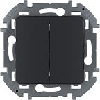 Выключатель Legrand INSPIRIA 2-клавишный, антрацит