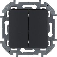 Выключатель Legrand INSPIRIA 2-клавишный, антрацит